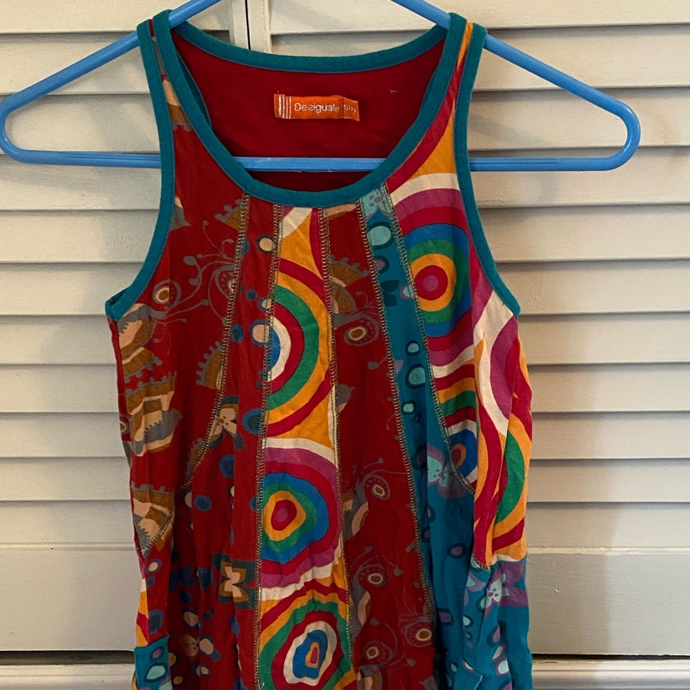 Desigual Girls Multicolored Sleeveless Cotton Summer Dress - Fabulous!